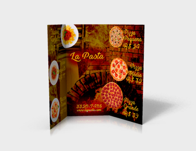 Cardápio com 1 Vinco Kraft 240g com Tinta Branca Sem Verniz A3 - 4x4 - 200 unid