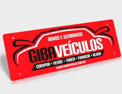 Cobre Placa para Carro em PVC 0,5mm Fosco Frente e Verso 40,5x13,5 cm - 4x0 - 25 unid