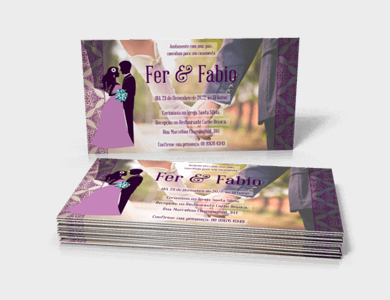 Convite Couchê 300g Laminação Fosca 10x18cm - 4x4 - 25 unid